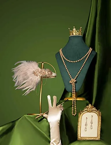 1920s Accessories for Women 1920s Headpiece Flapper Gloves Holder Pearl Necklace (100D)