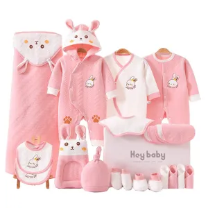 22 pcs Pink Hunny Bunny, New born Baby Girl/Boy Gift Hamper All Season wear Clothes Gift Hamper Box, (0-6months)