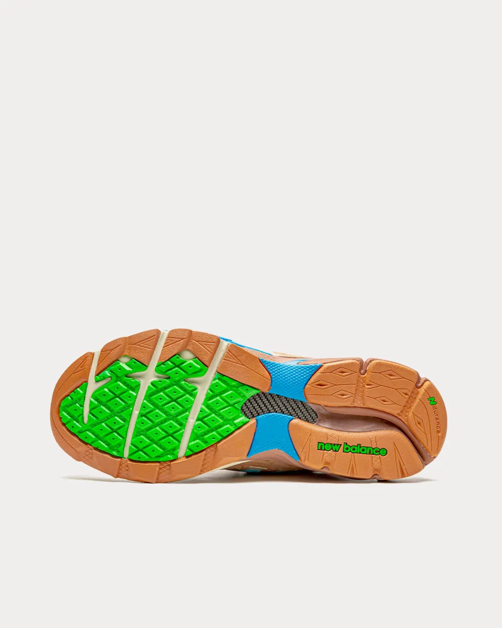990V3 Beige / Aqua / Green Low Top Sneakers