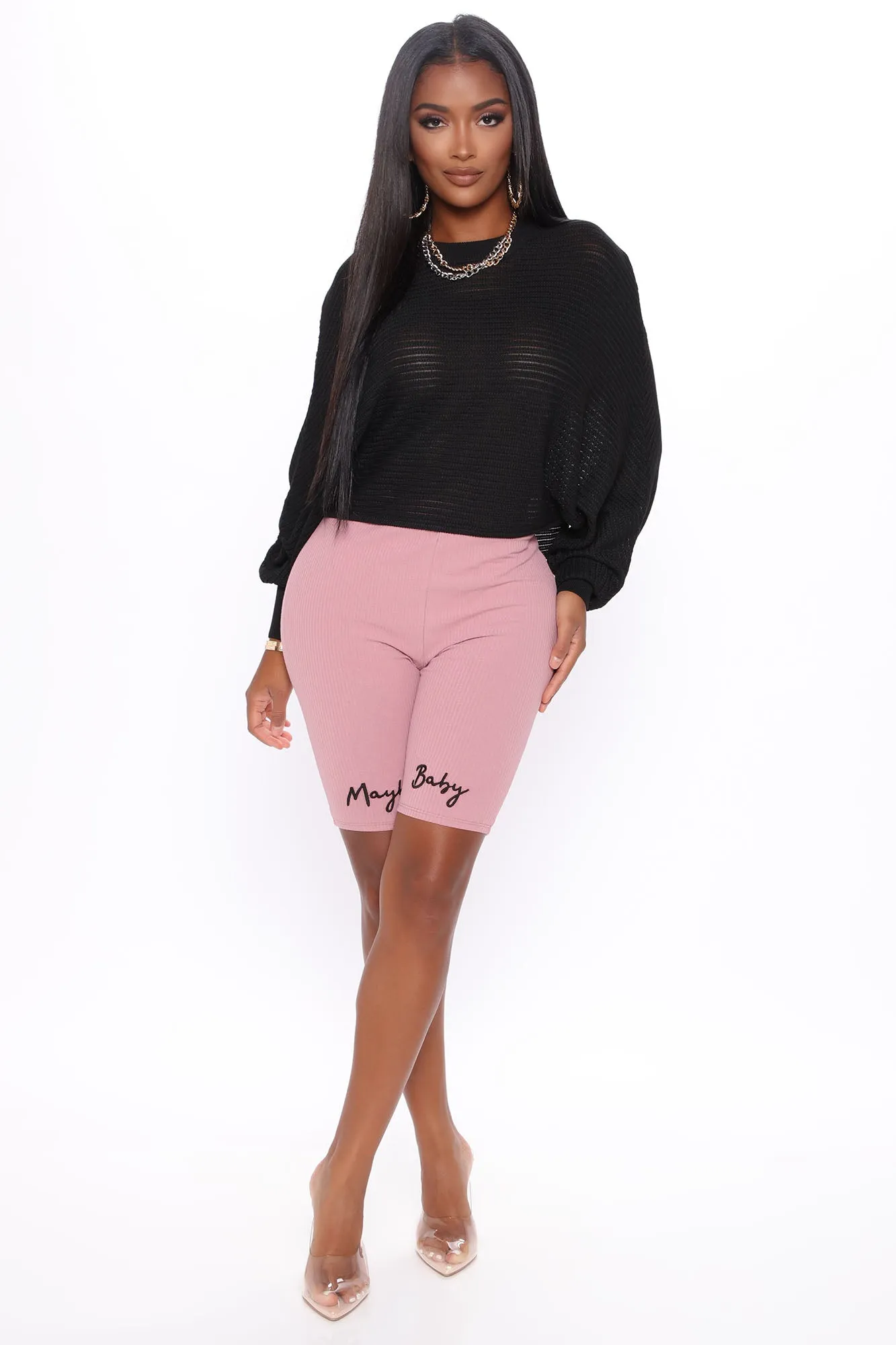 Act The Part Dolman Sweater - Black