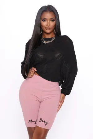 Act The Part Dolman Sweater - Black