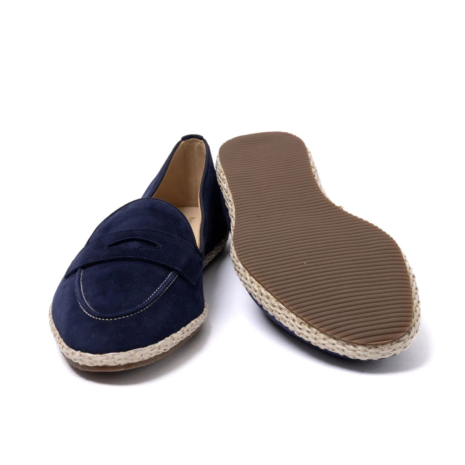 Baudoin & Lange x MJ: Banus-Loafer "Espadrille Luxe" aus Kalbsvelours - Handmade