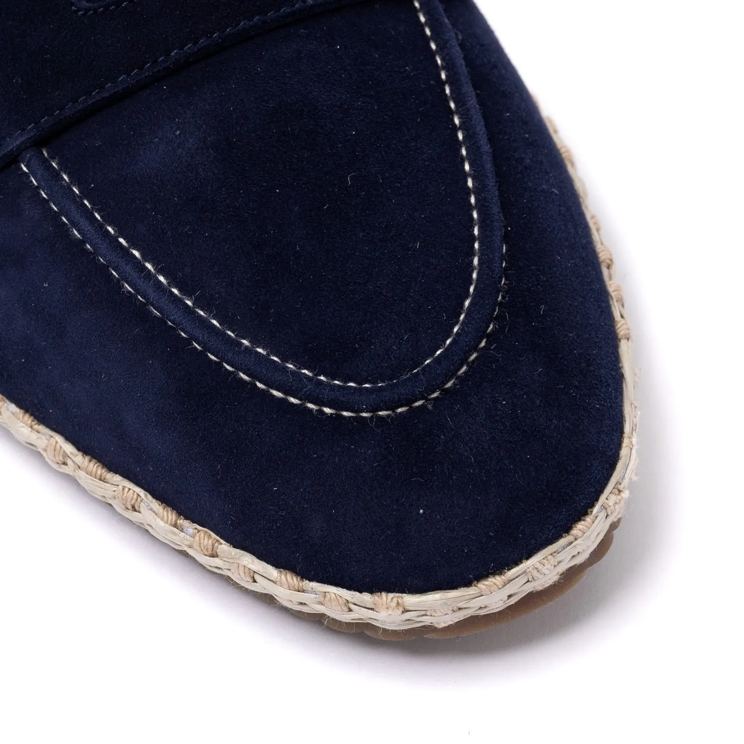 Baudoin & Lange x MJ: Banus-Loafer "Espadrille Luxe" aus Kalbsvelours - Handmade