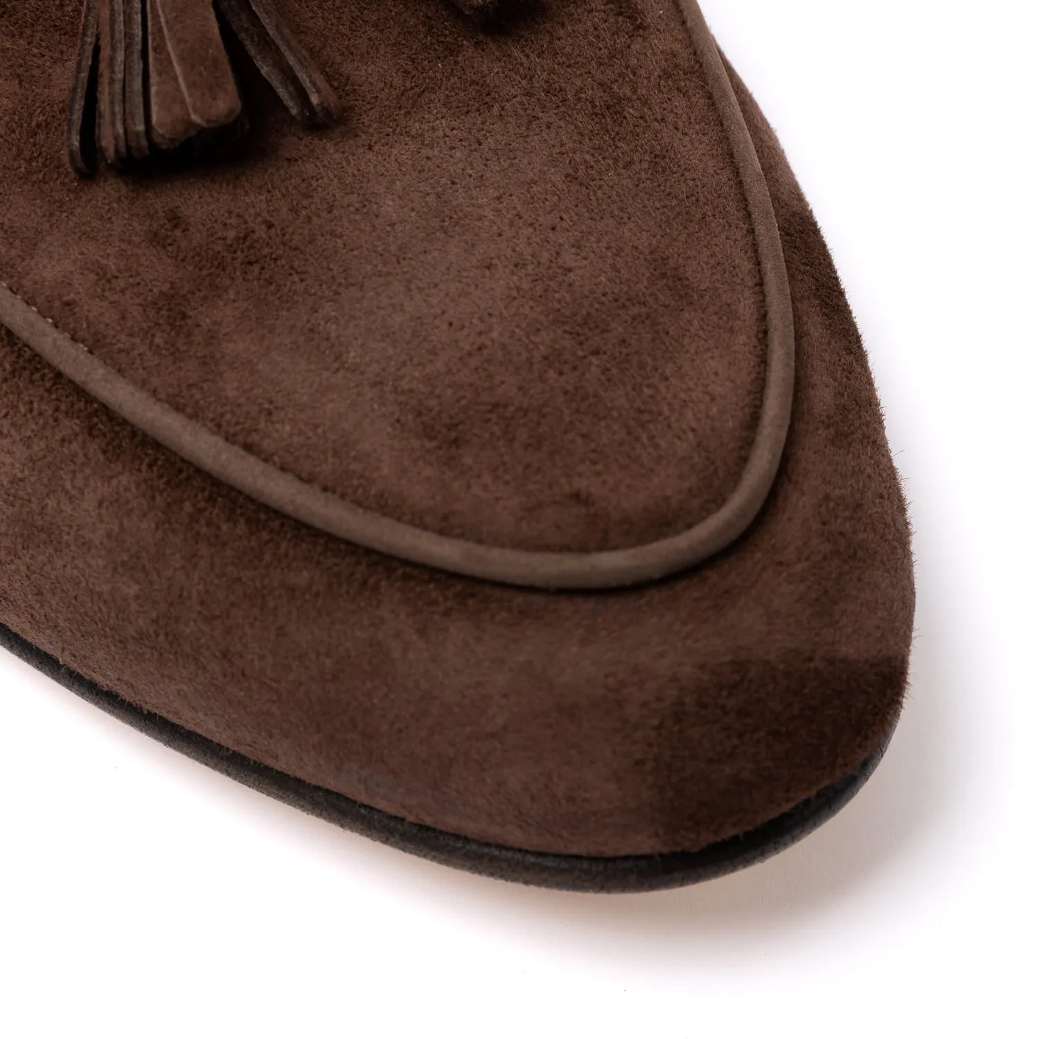 Baudoin & Lange x MJ: Sagan-Loafer "Tassel" aus Kalbsvelours - Handmade