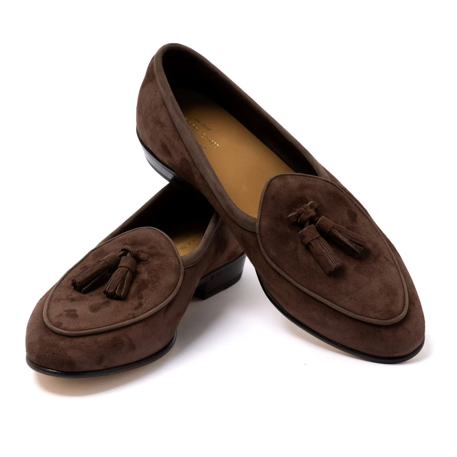 Baudoin & Lange x MJ: Sagan-Loafer "Tassel" aus Kalbsvelours - Handmade