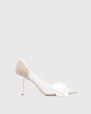 Betta Bow Embellished Mesh Pumps