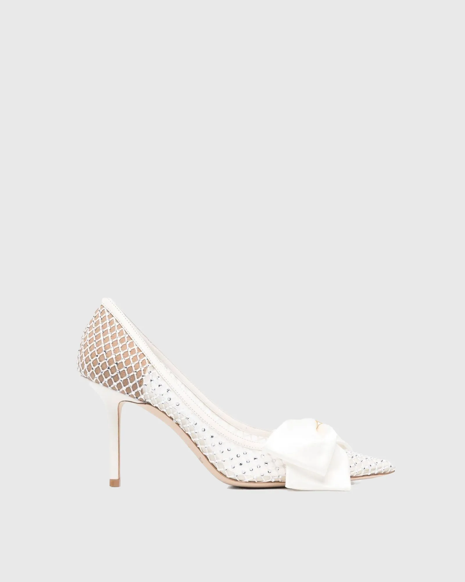 Betta Bow Embellished Mesh Pumps