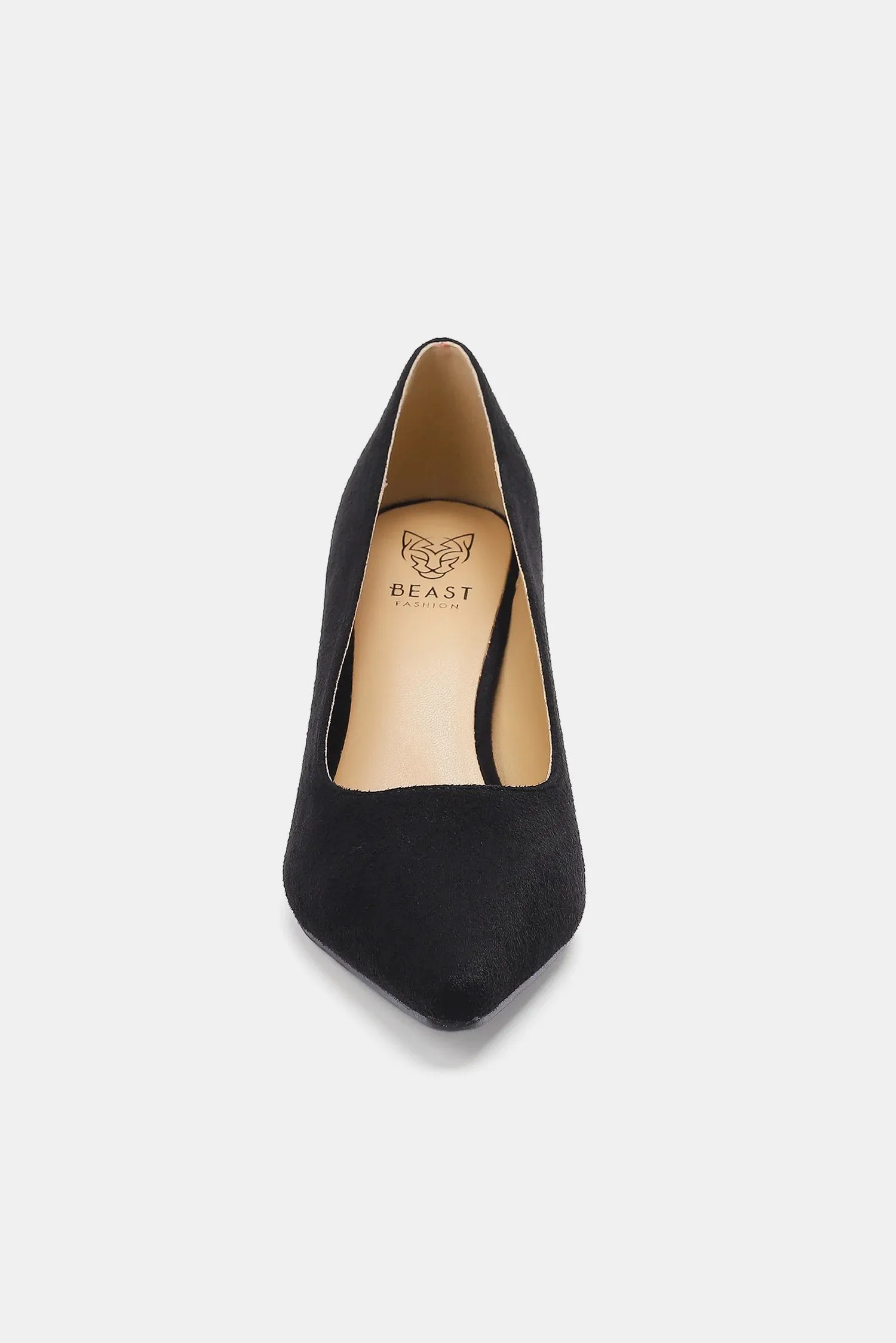 Black Vegan Suede Pumps