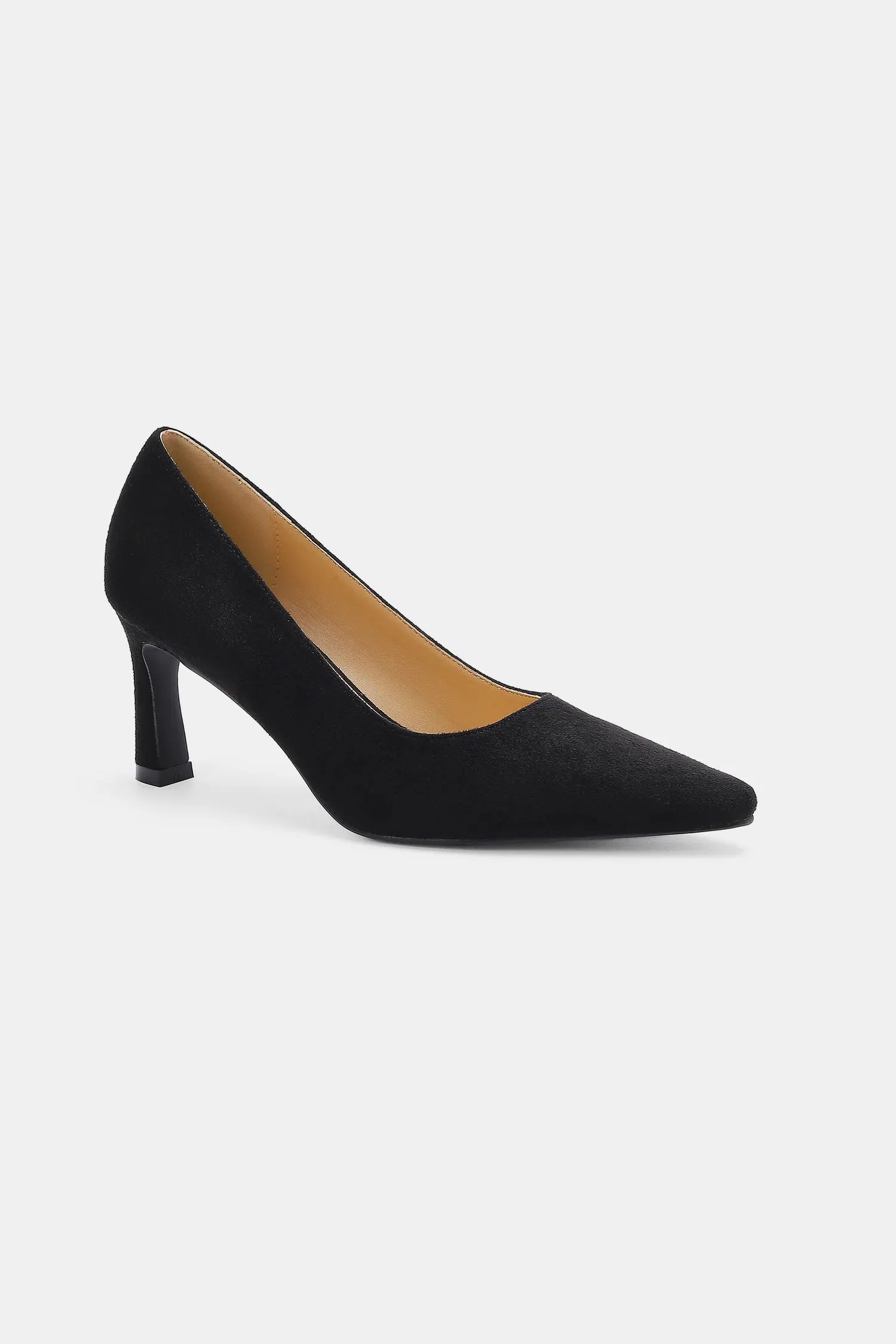 Black Vegan Suede Pumps