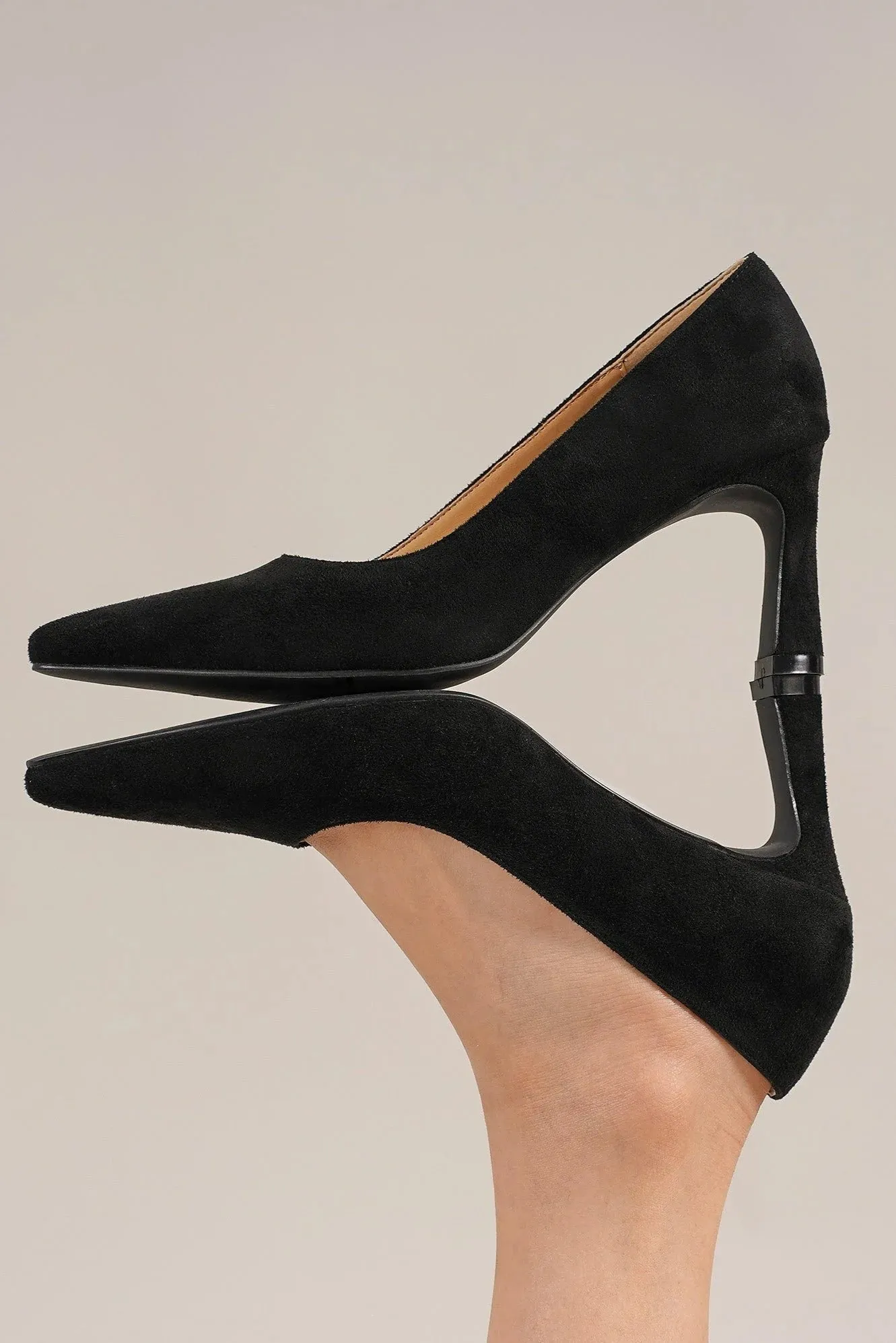 Black Vegan Suede Pumps