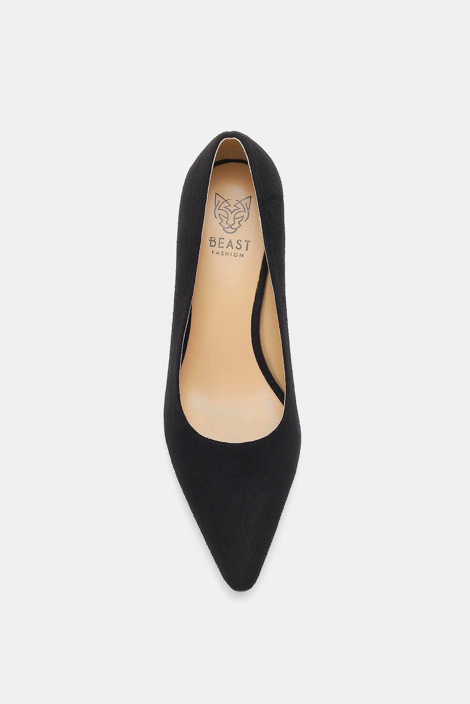 Black Vegan Suede Pumps