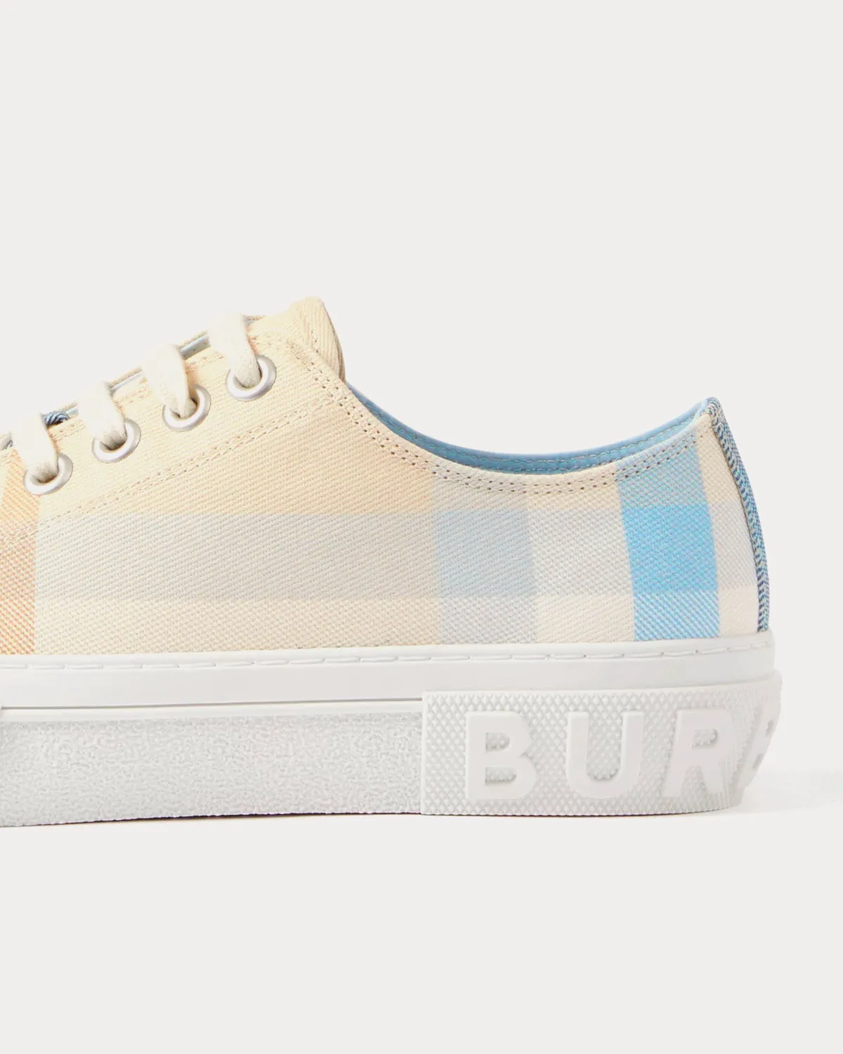 Check Cotton Soft Blue Low Top Sneakers