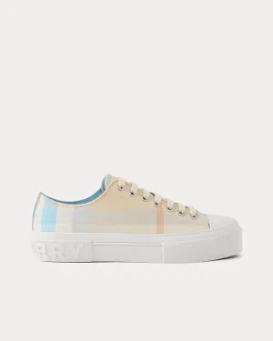 Check Cotton Soft Blue Low Top Sneakers