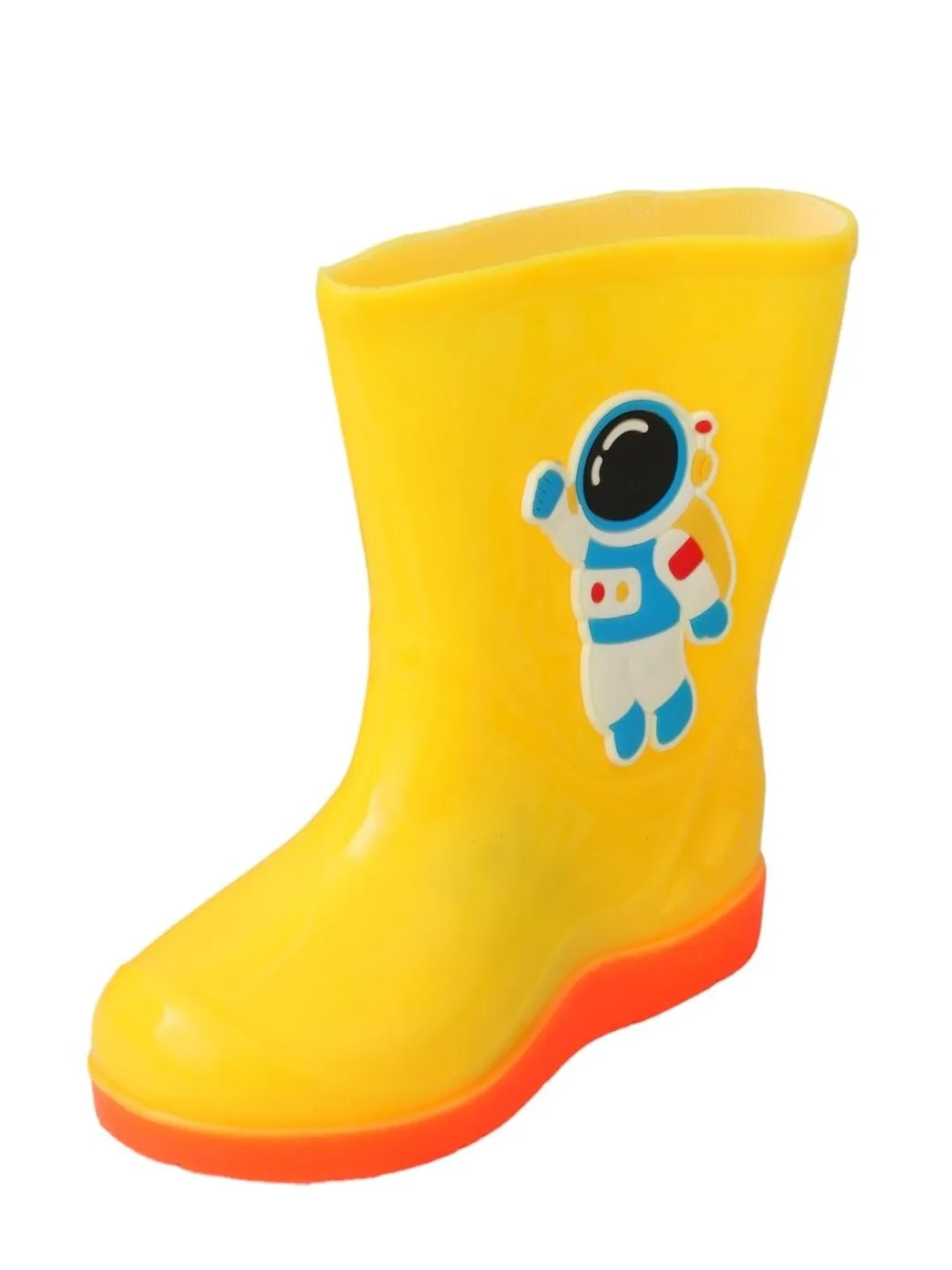 Cosmic Explorer Yellow Space Astronaut Rain Boots For Boys