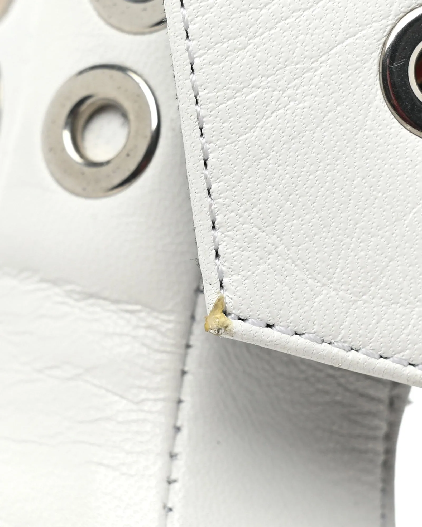 Diana Buckle Leather Pumps In White