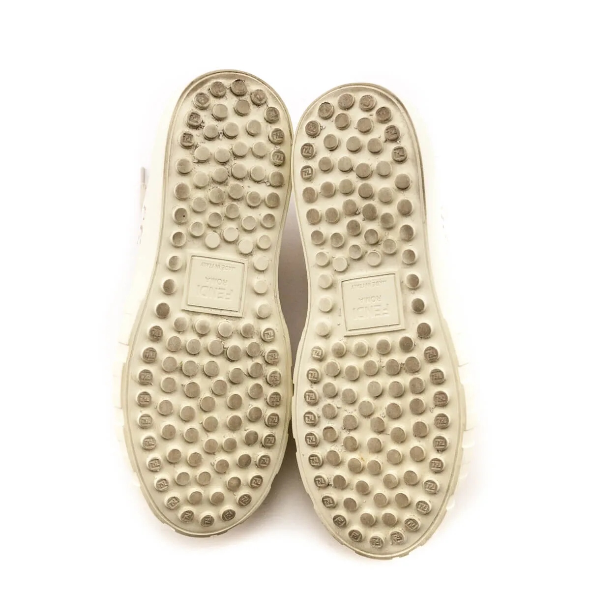 Fendi White FF Karligraphy Low Top Sneakers Size US 9 | EU 39