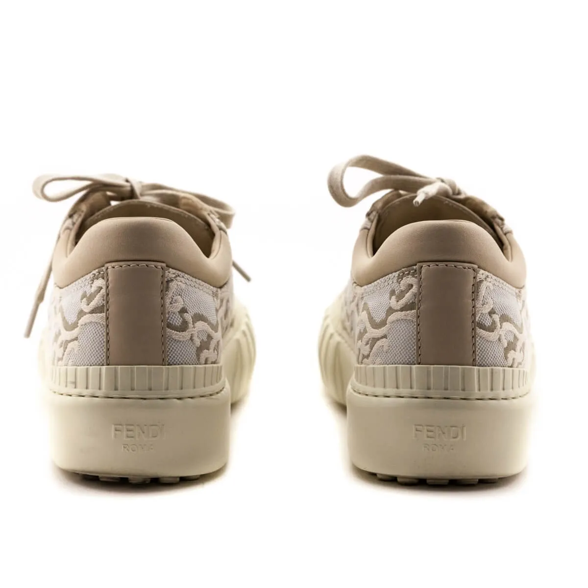 Fendi White FF Karligraphy Low Top Sneakers Size US 9 | EU 39