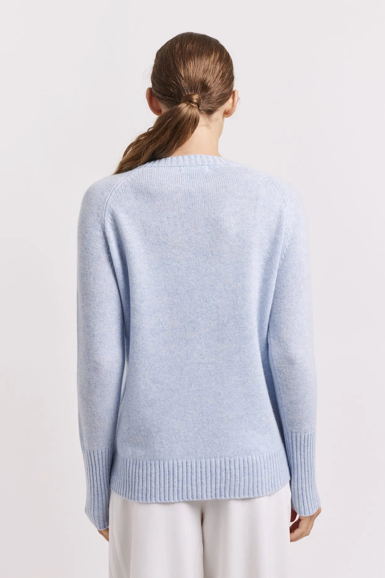 Fifi Crew Cashmere Sweater in Water