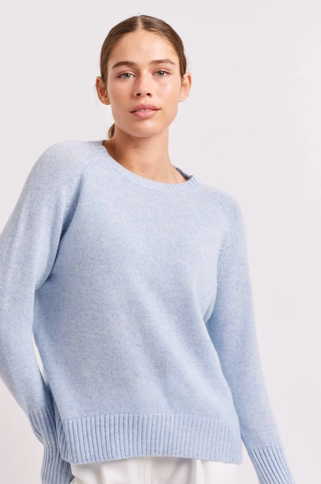 Fifi Crew Cashmere Sweater in Water