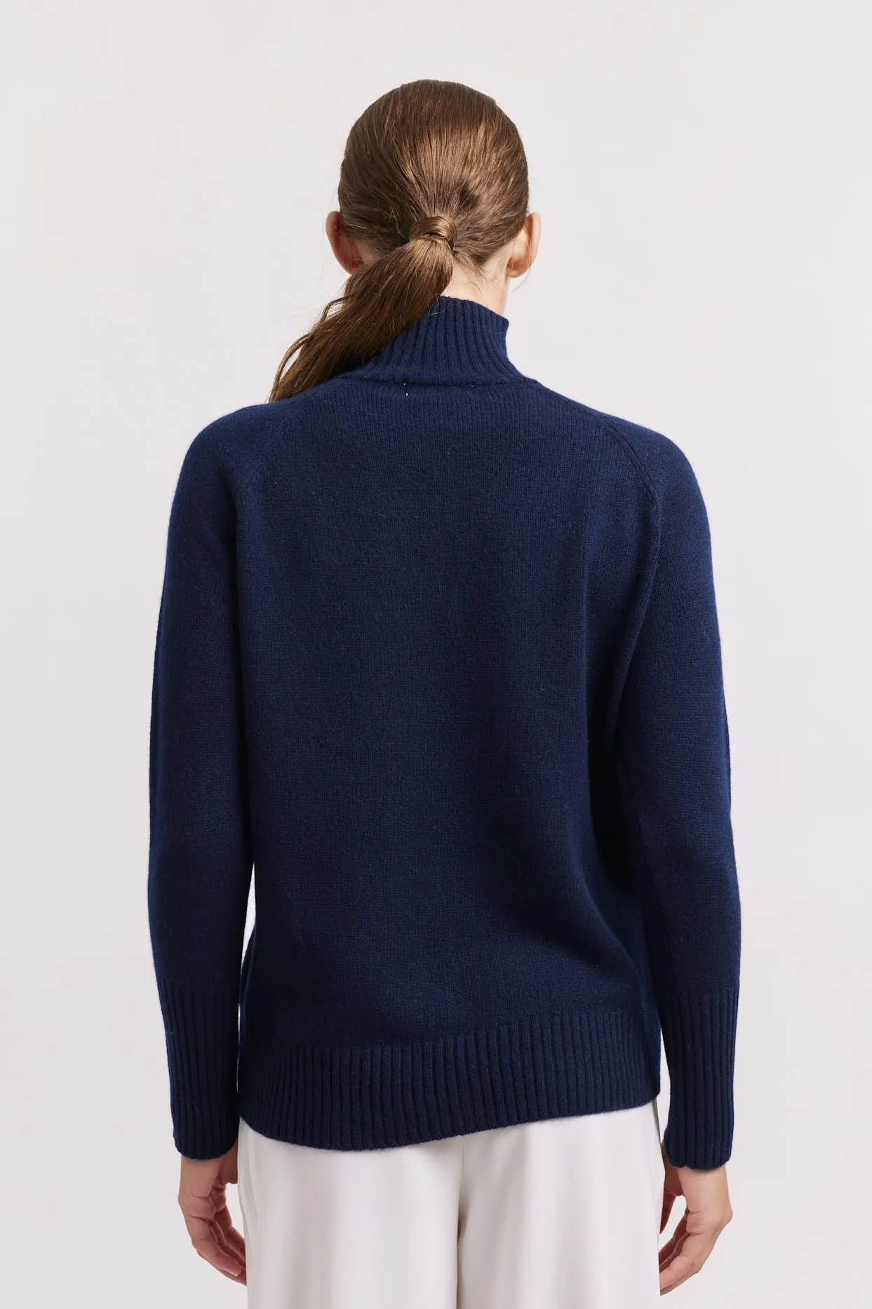 Fifi Polo Cashmere Sweater in Navy
