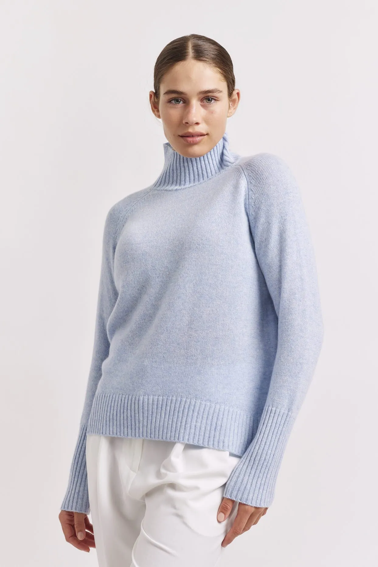 Fifi Polo Cashmere Sweater in Water