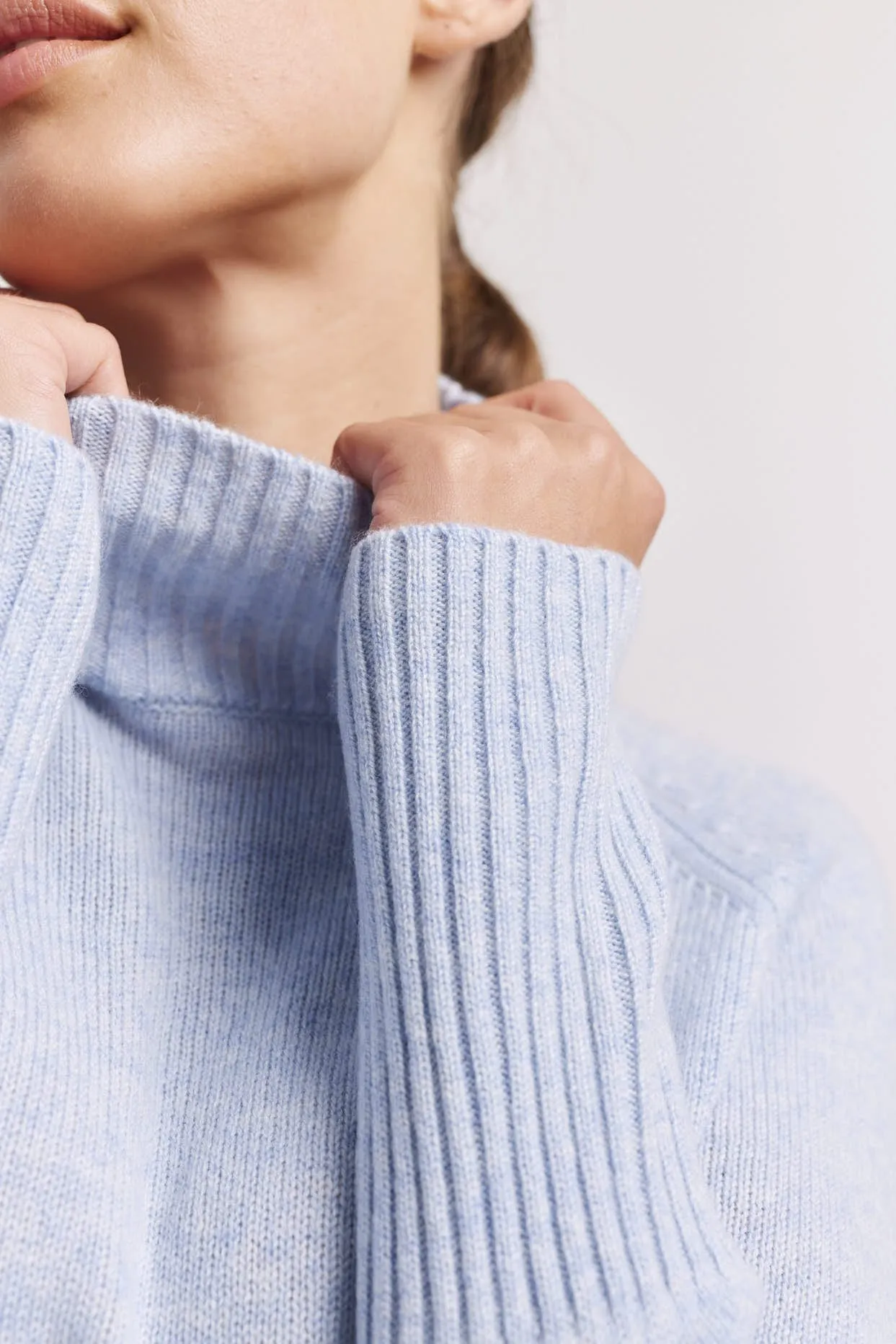 Fifi Polo Cashmere Sweater in Water