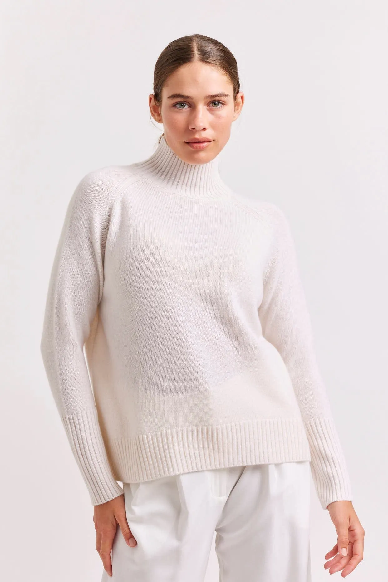 Fifi Polo Cashmere Sweater in White