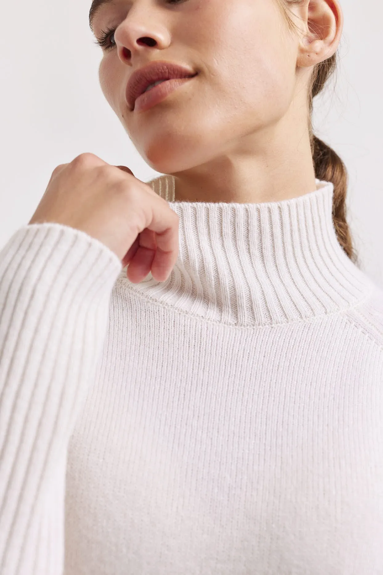 Fifi Polo Cashmere Sweater in White