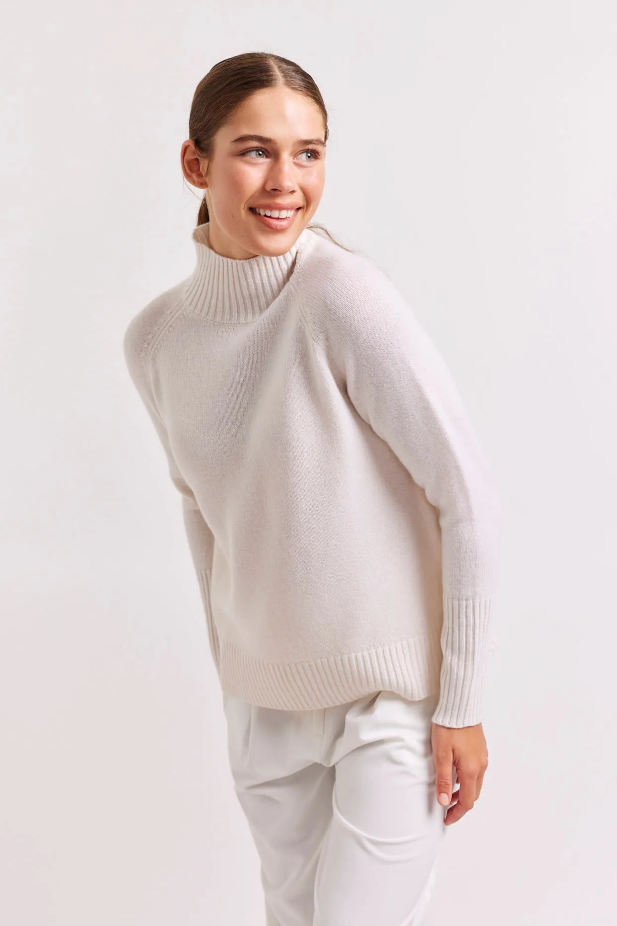 Fifi Polo Cashmere Sweater in White