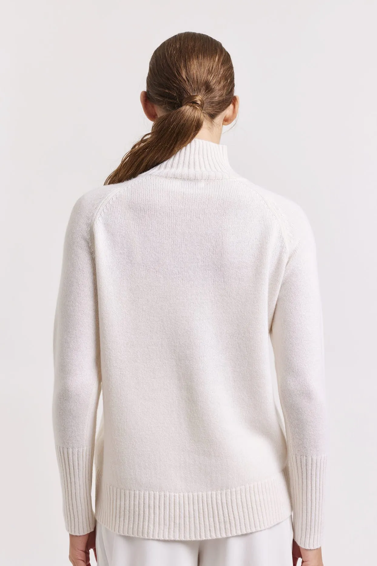 Fifi Polo Cashmere Sweater in White