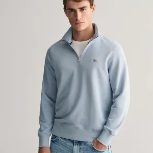 Gant Shield Half-Zip Sweatshirt in Dove Blue