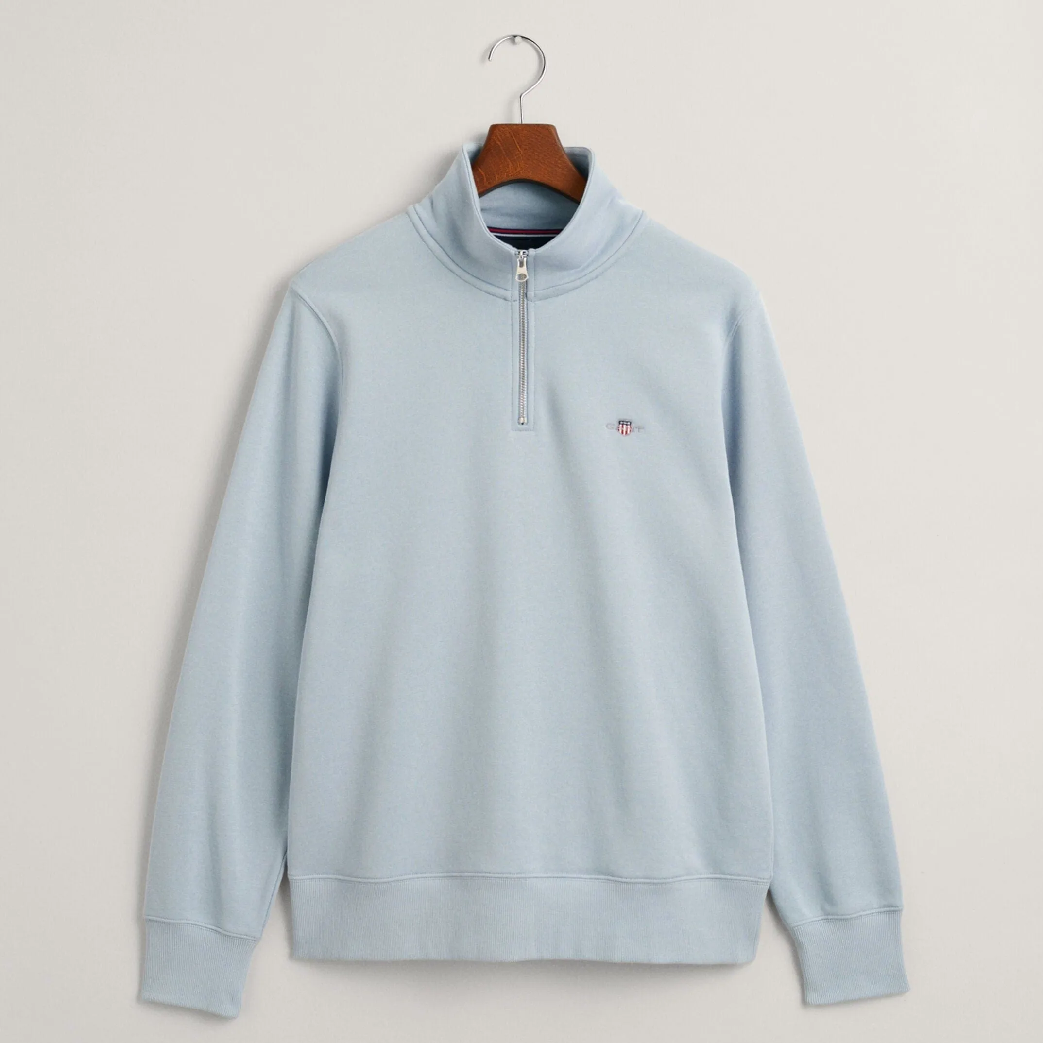 Gant Shield Half-Zip Sweatshirt in Dove Blue