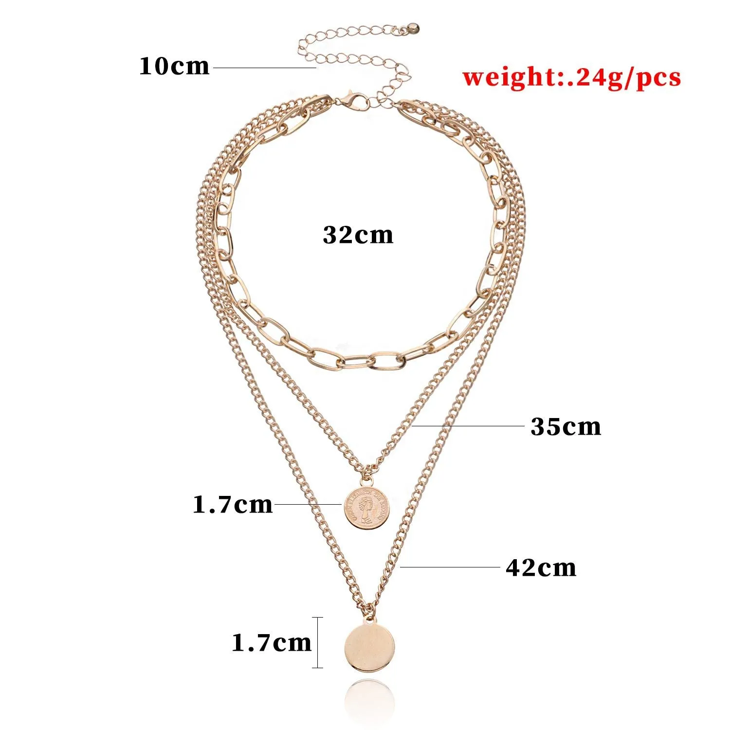 Geometric Round Beauty Head Hendant Necklace Women