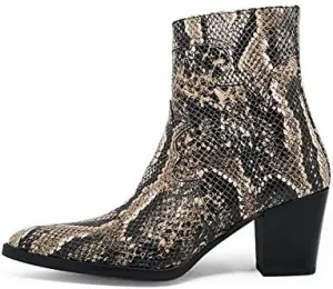 Gina Vegan Cowboy Bootie In Snake