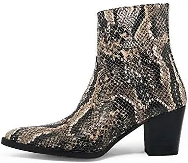 Gina Vegan Cowboy Bootie In Snake