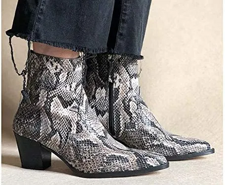 Gina Vegan Cowboy Bootie In Snake