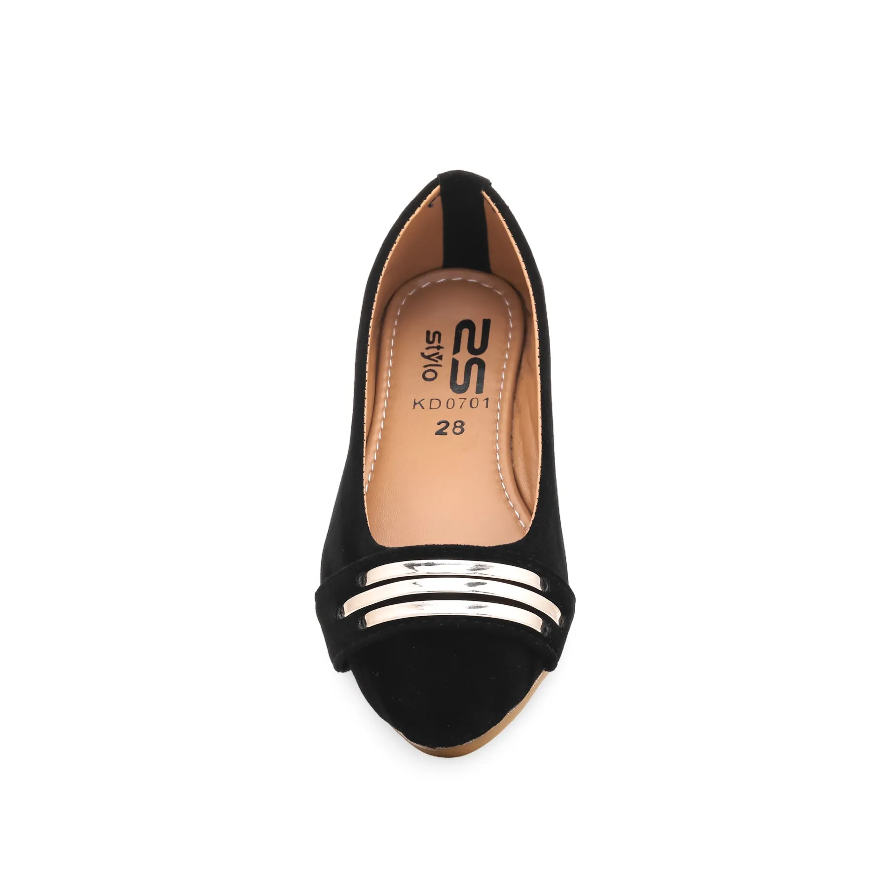 Girls Black Casual Pumps KD0701