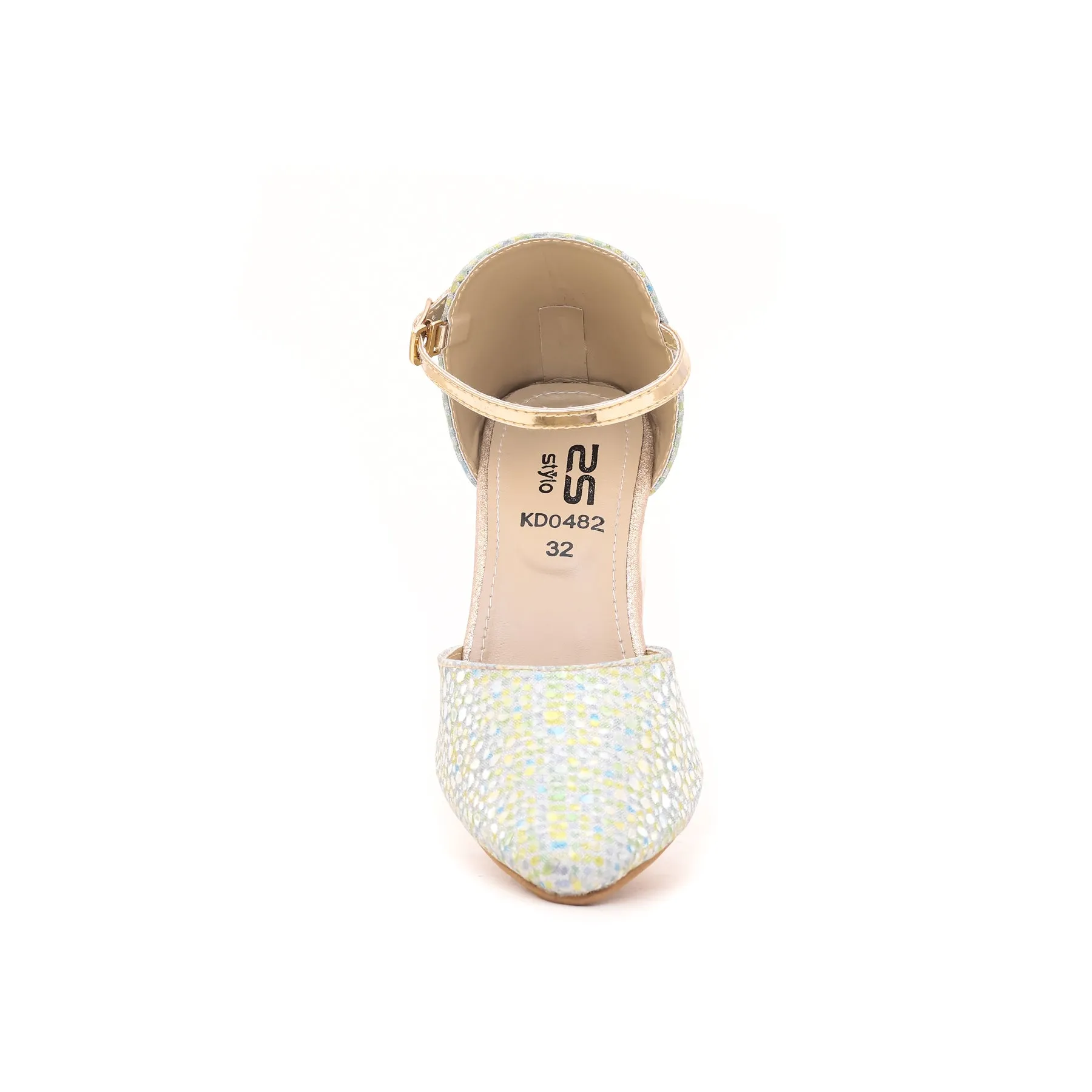 Girls Golden Fancy Pumps KD0482