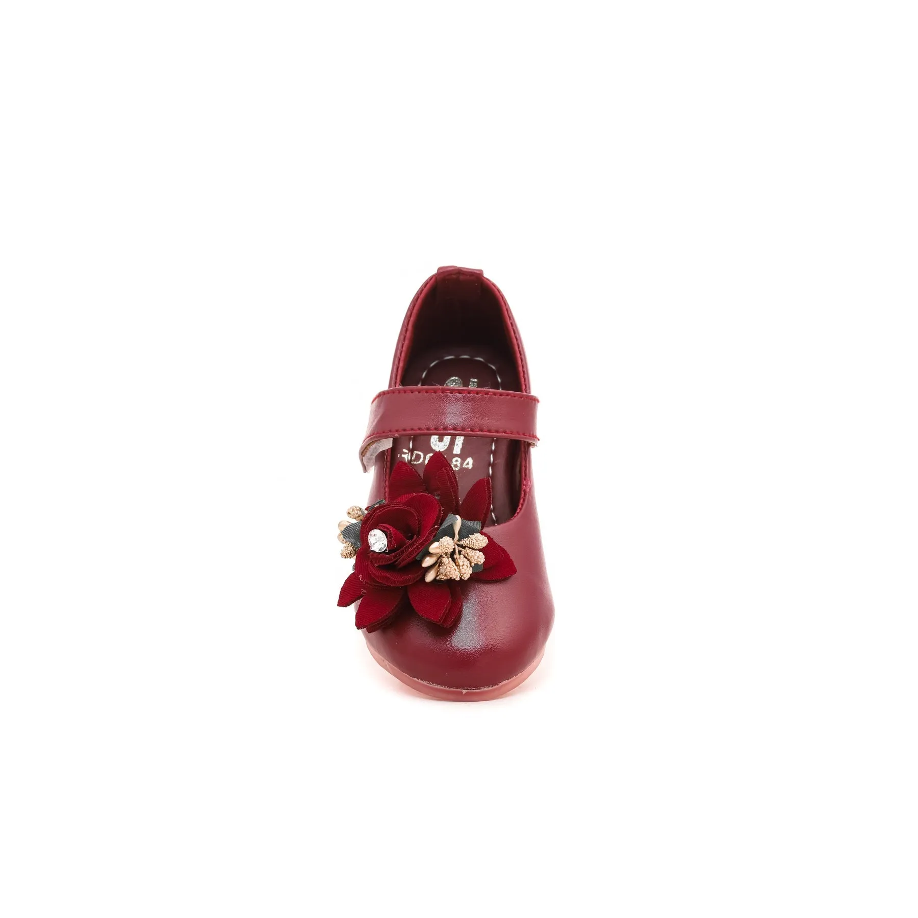 Girls Maroon Formal Pumps KD0684