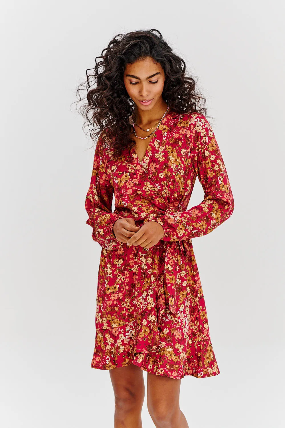 Golden Bloom mini dress