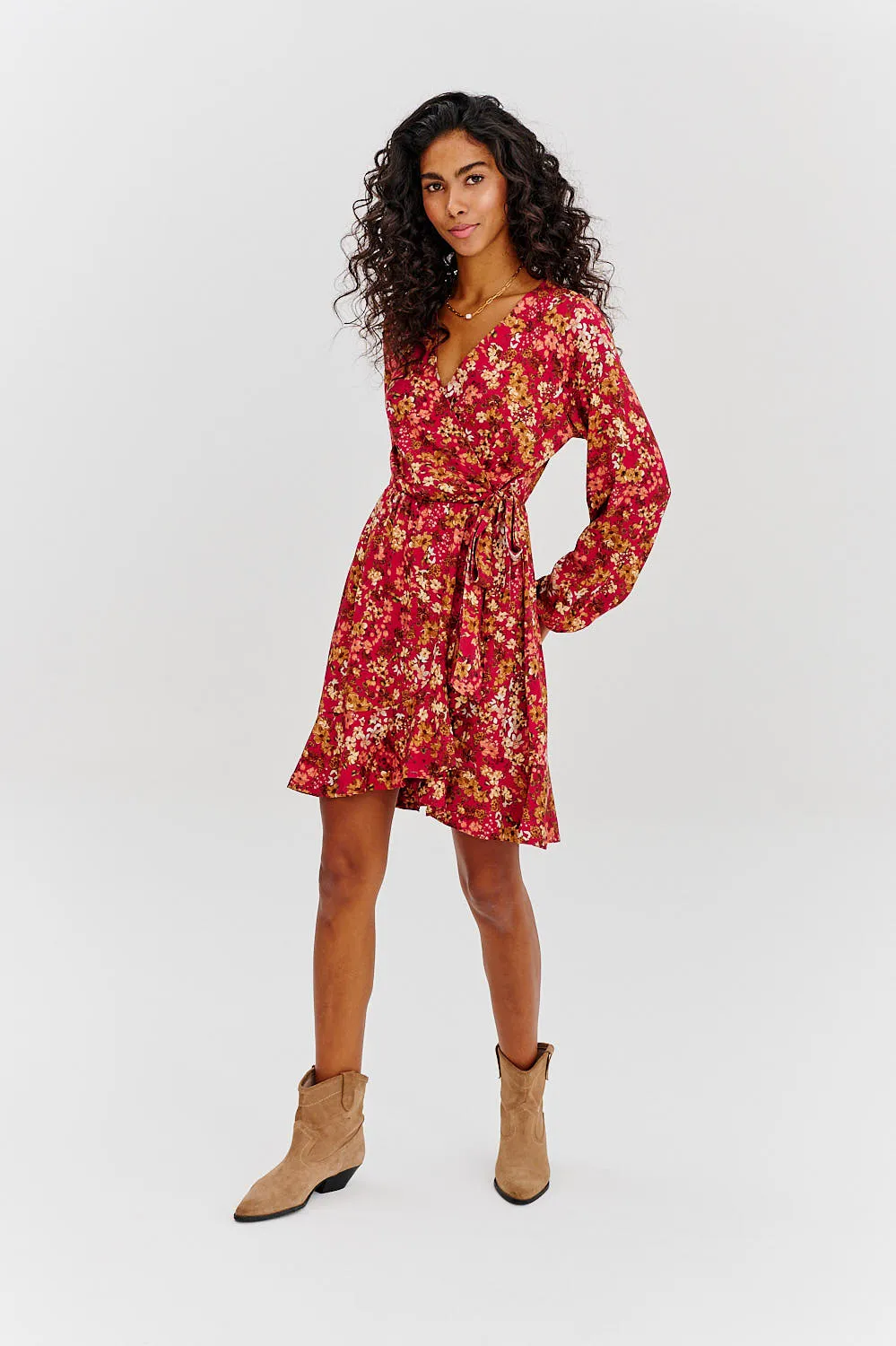 Golden Bloom mini dress