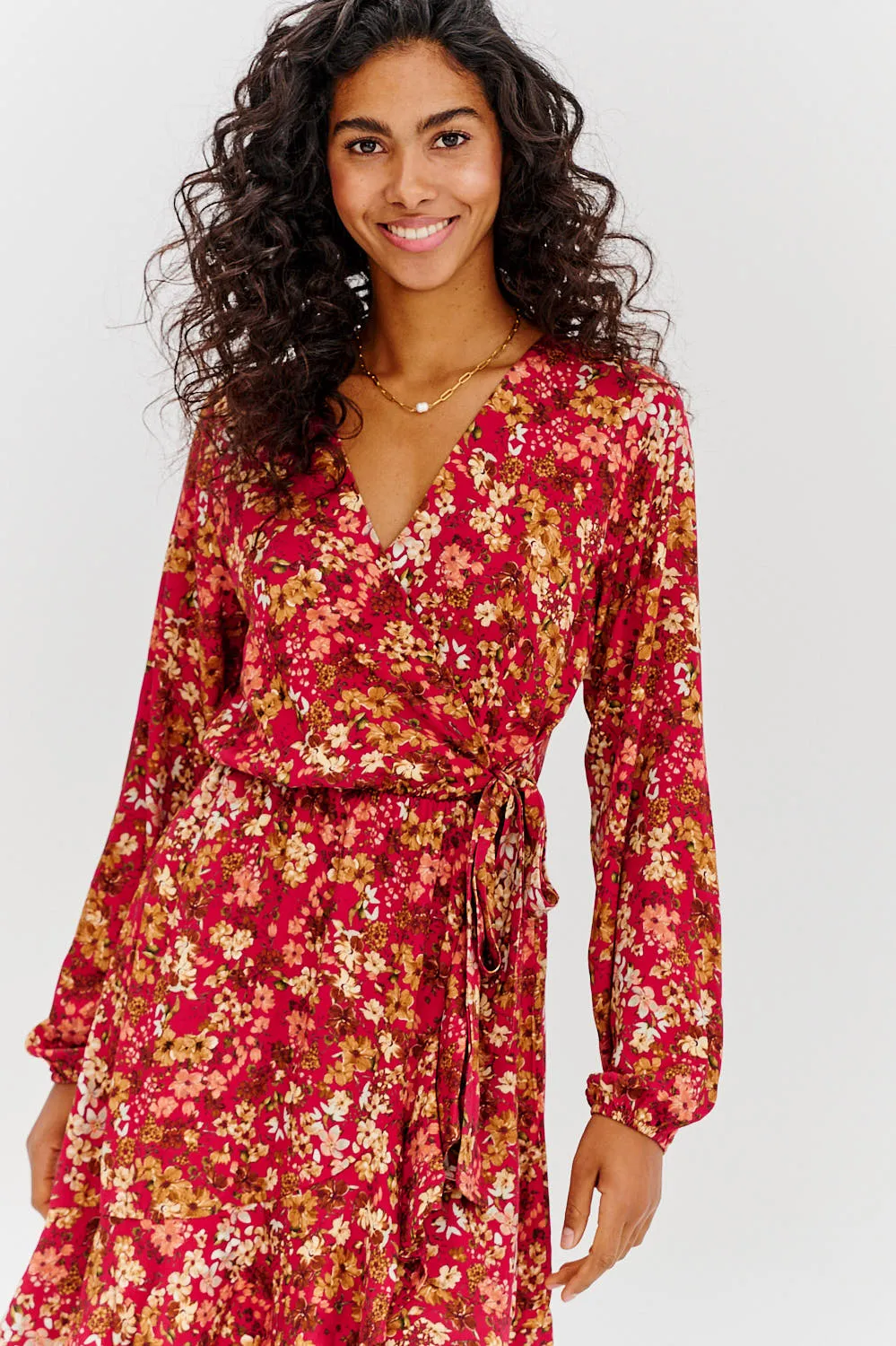 Golden Bloom mini dress