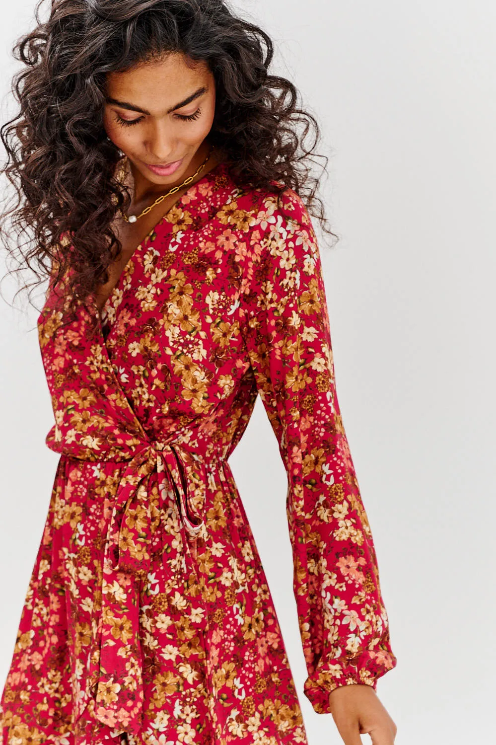 Golden Bloom mini dress