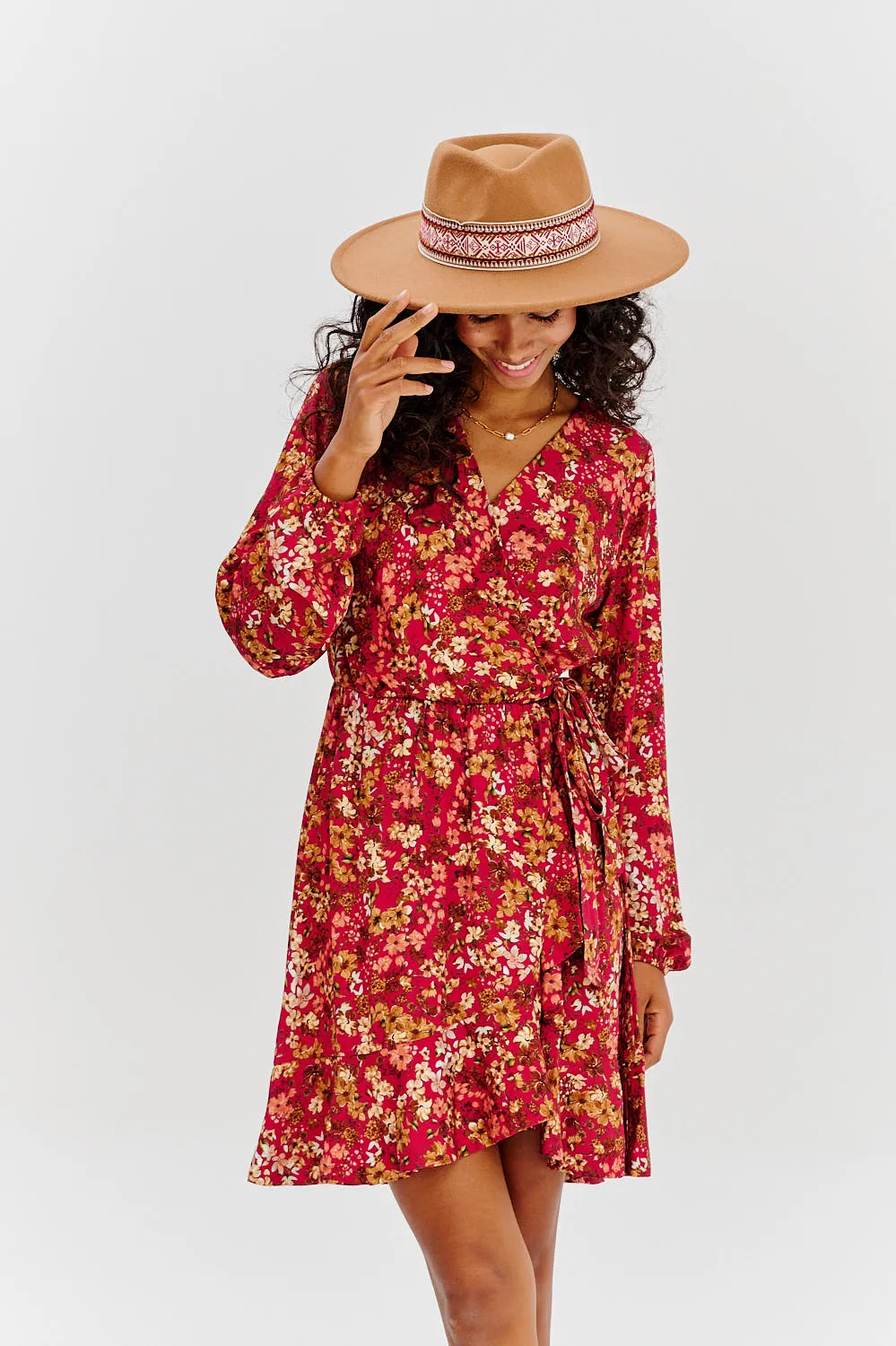 Golden Bloom mini dress