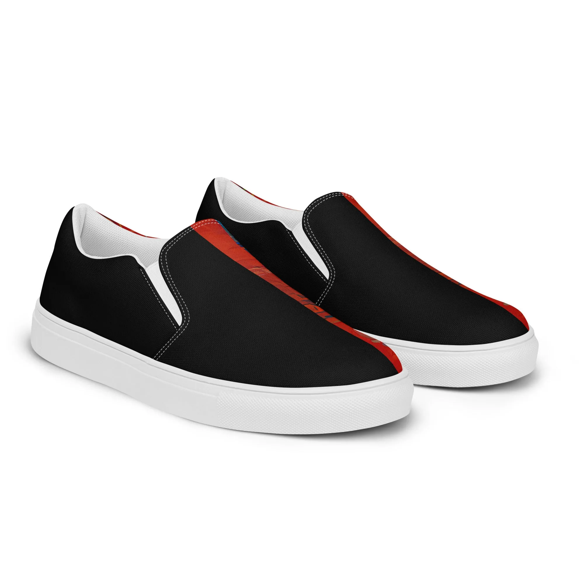 Half Black Half Hónghǎi - Mens Slip-On Canvas Shoes