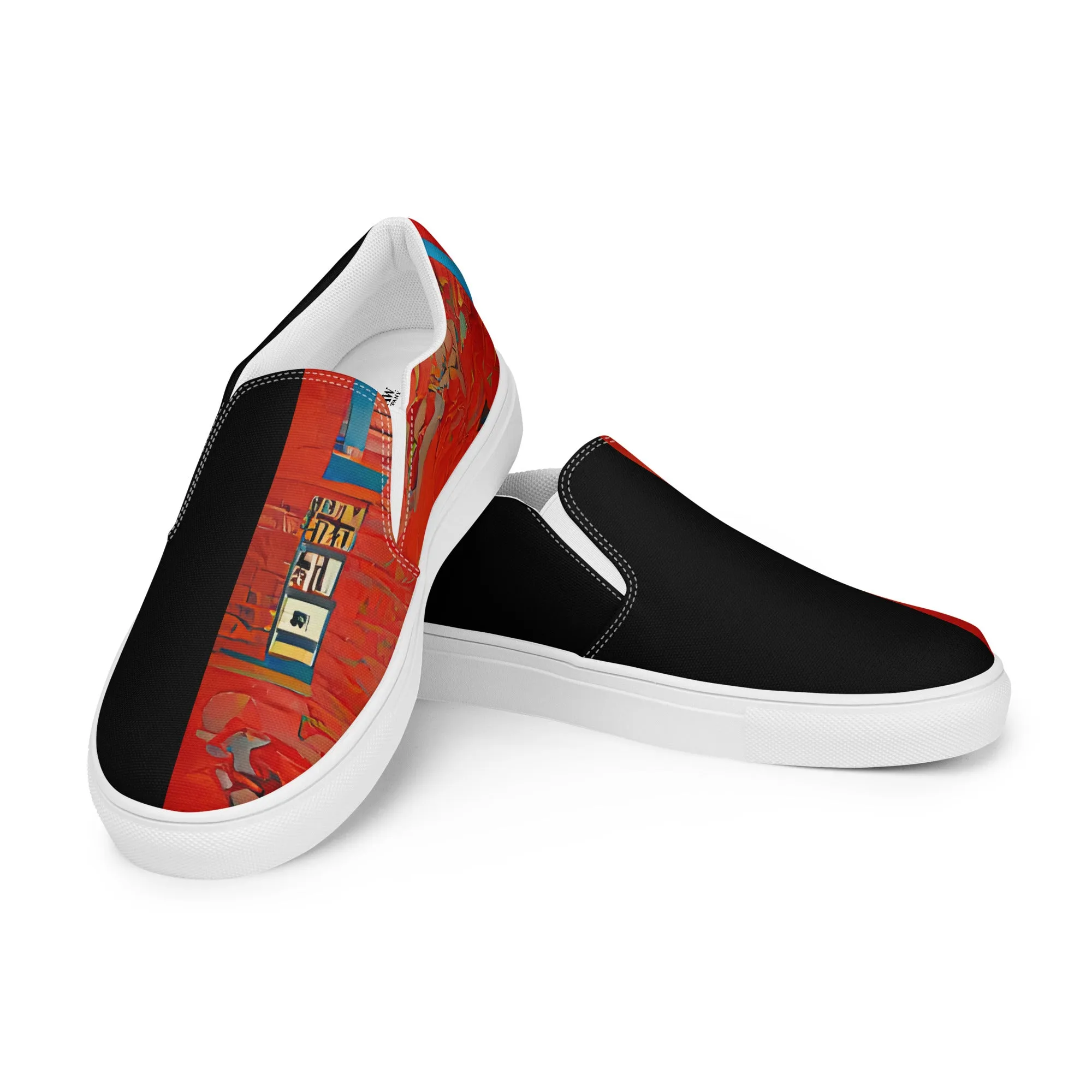 Half Black Half Hónghǎi - Mens Slip-On Canvas Shoes