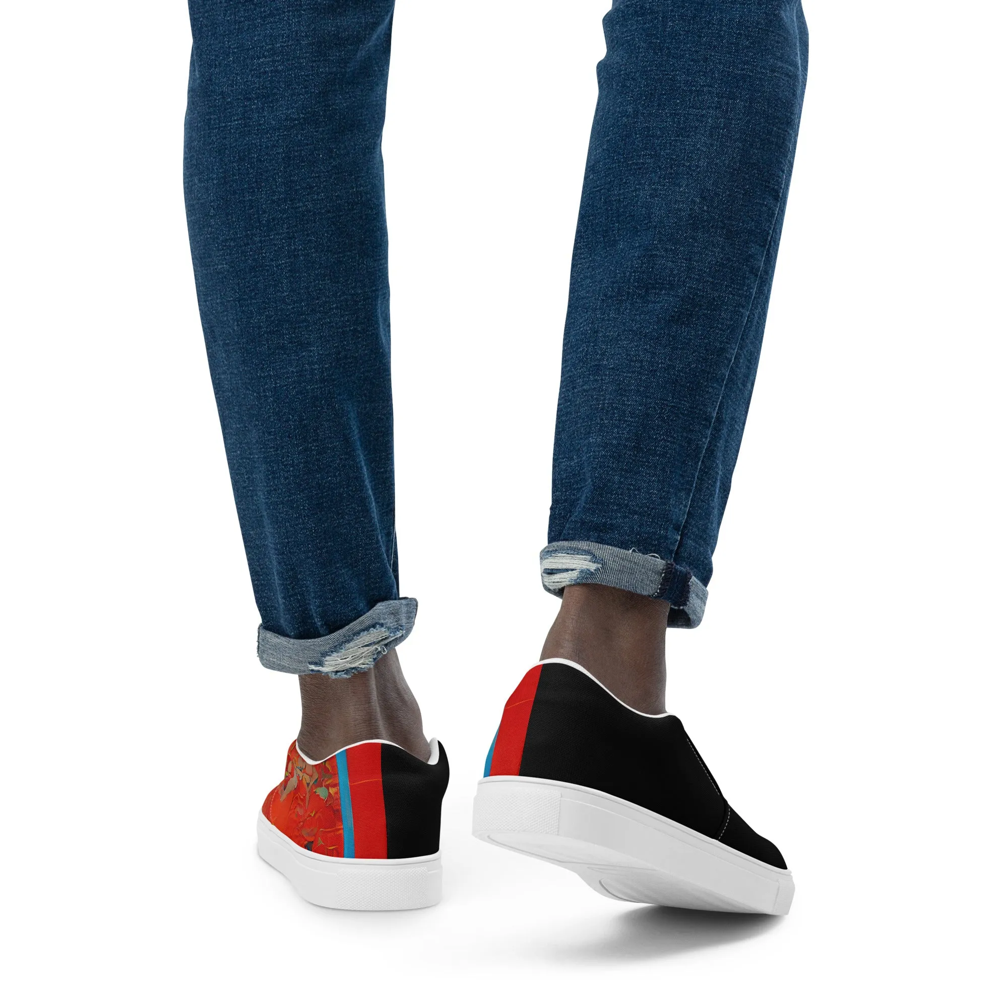 Half Black Half Hónghǎi - Mens Slip-On Canvas Shoes