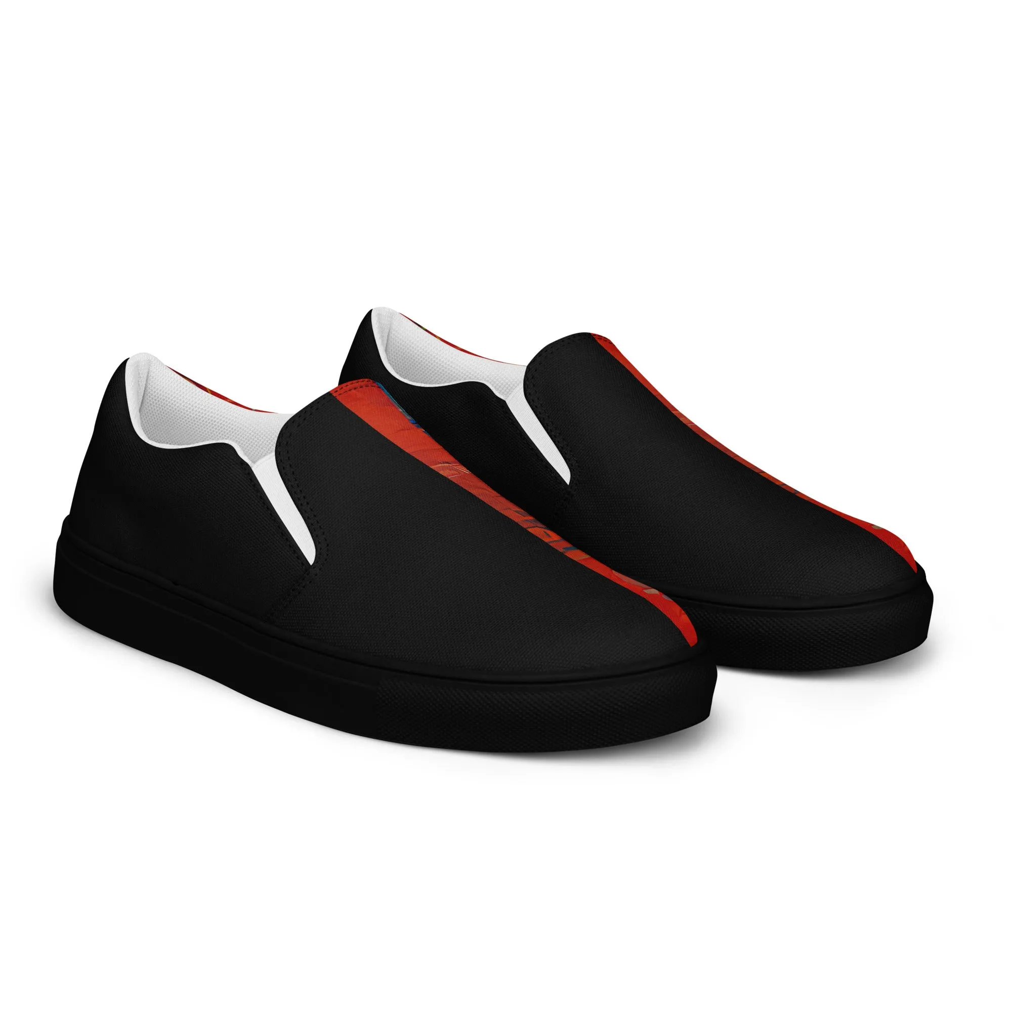 Half Black Half Hónghǎi - Mens Slip-On Canvas Shoes