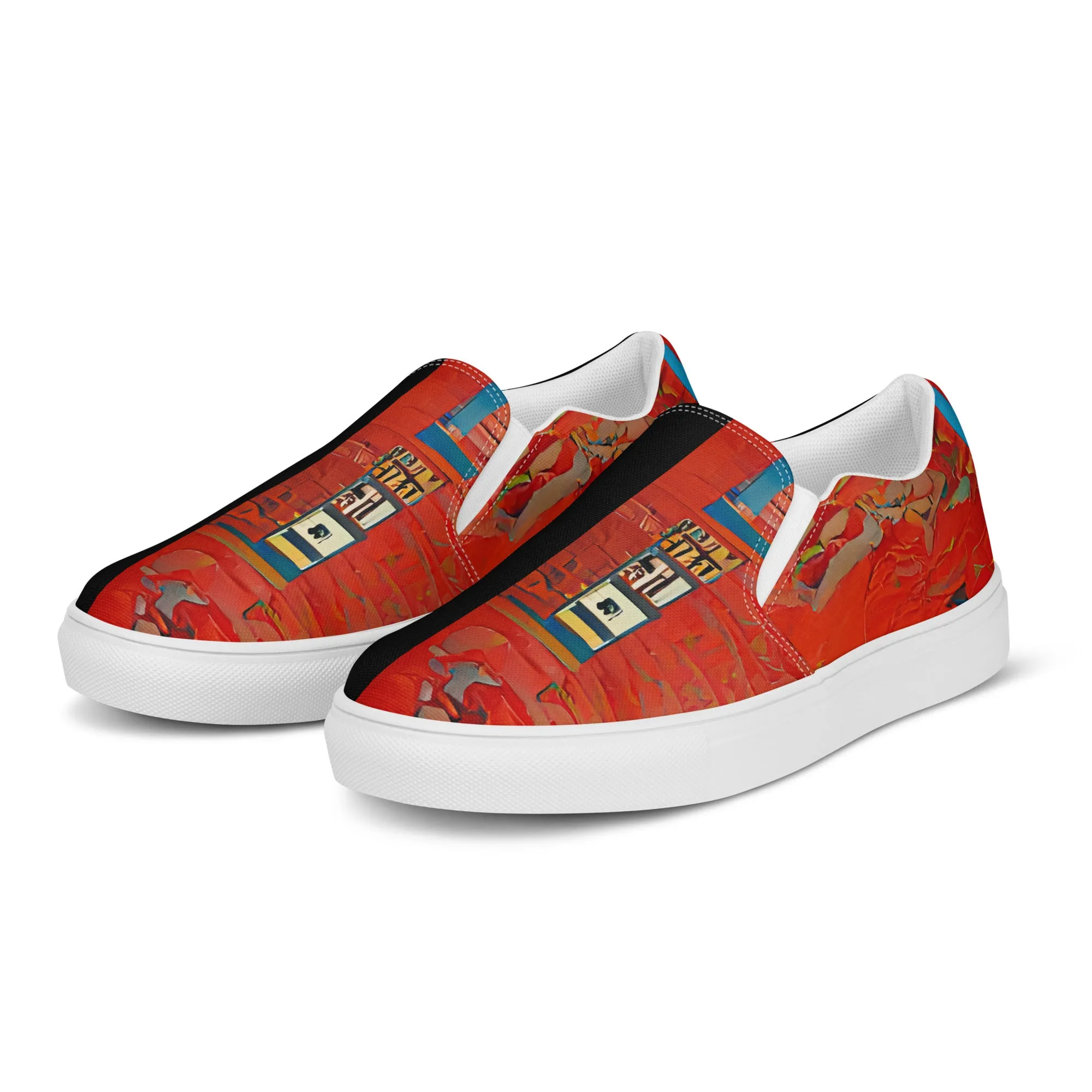 Half Black Half Hónghǎi - Mens Slip-On Canvas Shoes