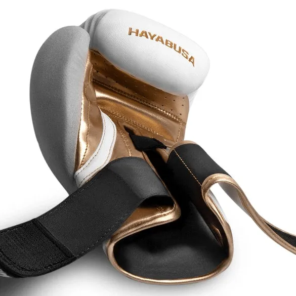 HAYABUSA T3 BOXING GLOVES - WHITE/GOLD